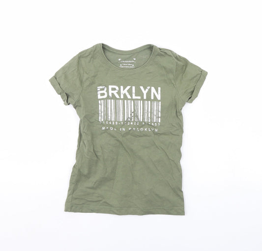 Primark Girls Green   Basic T-Shirt Size 7 Years  - Brooklyn