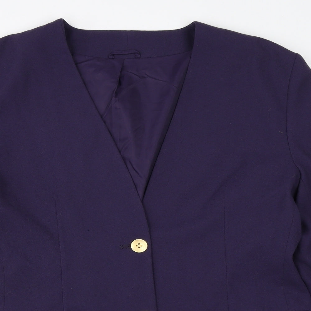 First Avenue Womens Purple   Jacket Blazer Size 14
