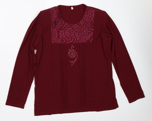 Preworn Womens Red   Basic Blouse Size L