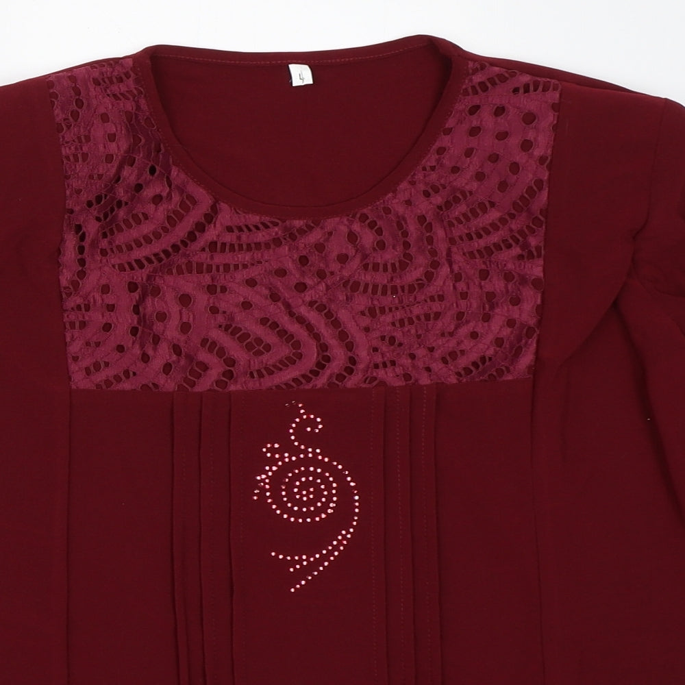 Preworn Womens Red   Basic Blouse Size L