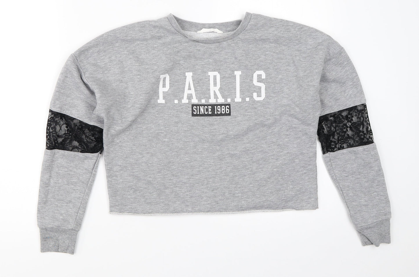 Candy Couture Girls Grey   Pullover Sweatshirt Size 12 Years