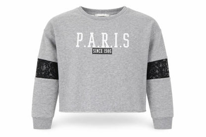 Candy Couture Girls Grey   Pullover Sweatshirt Size 12 Years