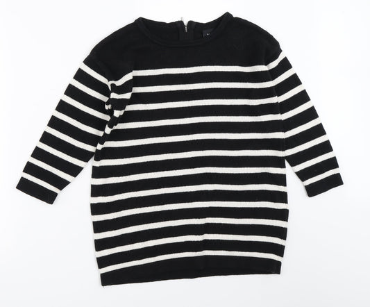 NEXT Womens Black Striped  Pullover Jumper Size 8
