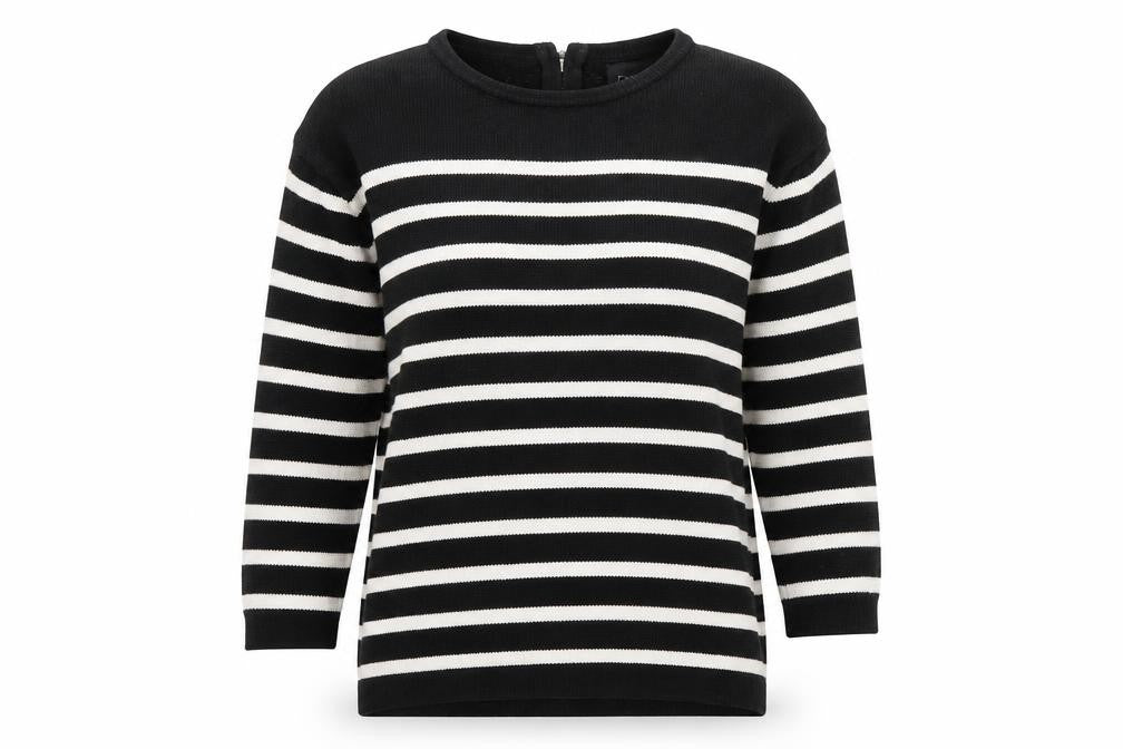 Next Womens Black Striped  Pullover Jumper Size 8