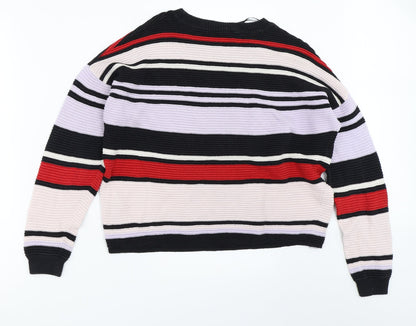 H&M Womens Black Colourblock  Pullover Sweatshirt Size S