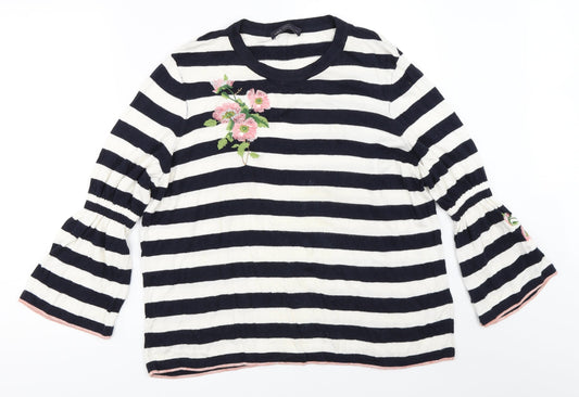 Marks and Spencer Womens Blue Striped  Pullover Jumper Size 16