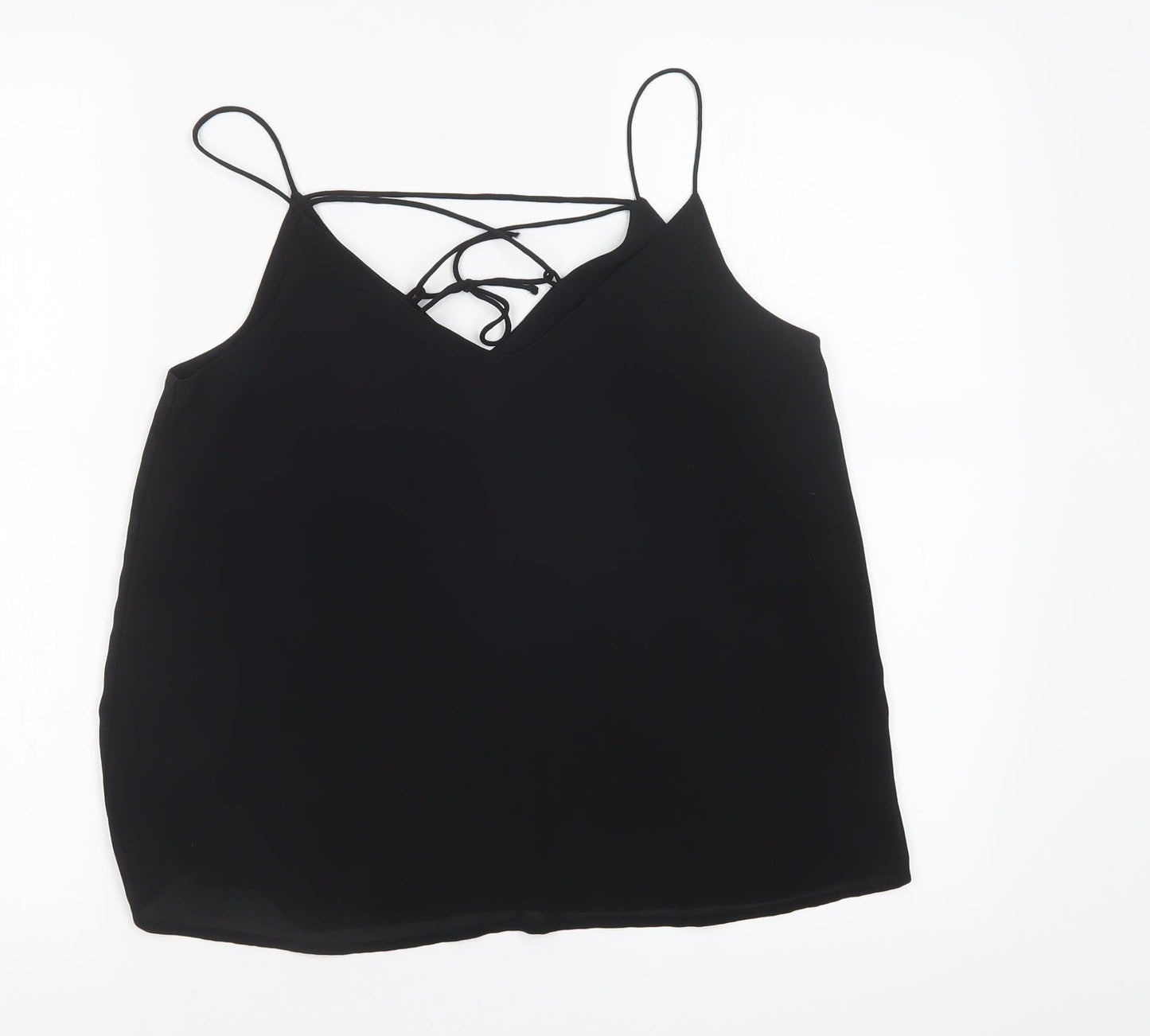 New Look Womens Black  Mesh Basic Tank Size 8