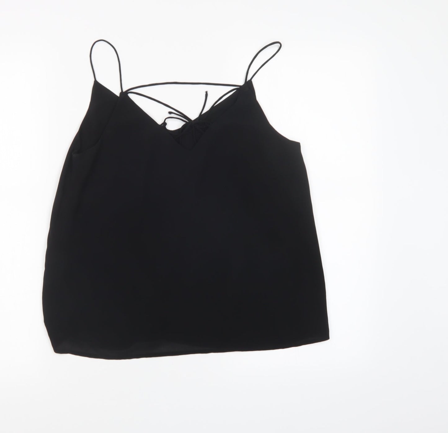 New Look Womens Black  Mesh Basic Tank Size 8