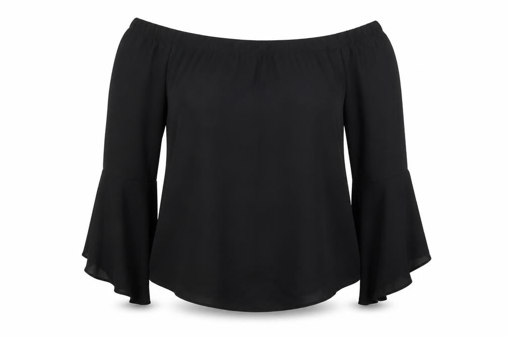New Look Womens Black  Mesh Basic Blouse Size 16