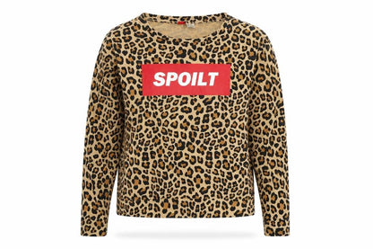 H&M Womens Brown Animal Print  Pullover Sweatshirt Size M