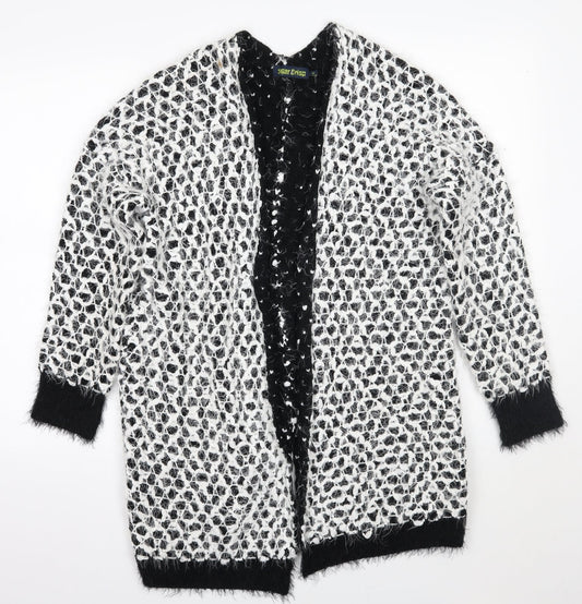 Sugar Crisp Womens Black Geometric  Cape Jumper Size M