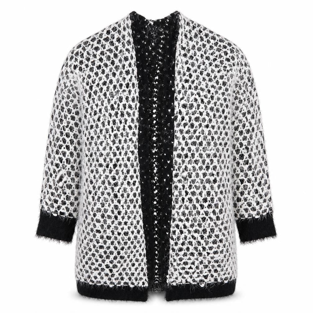 Sugar Crisp Womens Black Geometric  Cape Jumper Size M