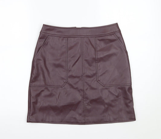 Warehouse Womens Purple   A-Line Skirt Size 10