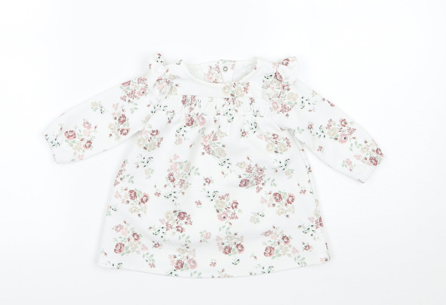 TU Girls White Floral  Basic Blouse Size 0-3 Months