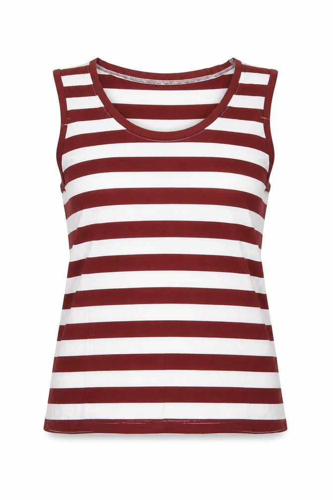 Select Womens Brown Striped  Basic T-Shirt Size 12