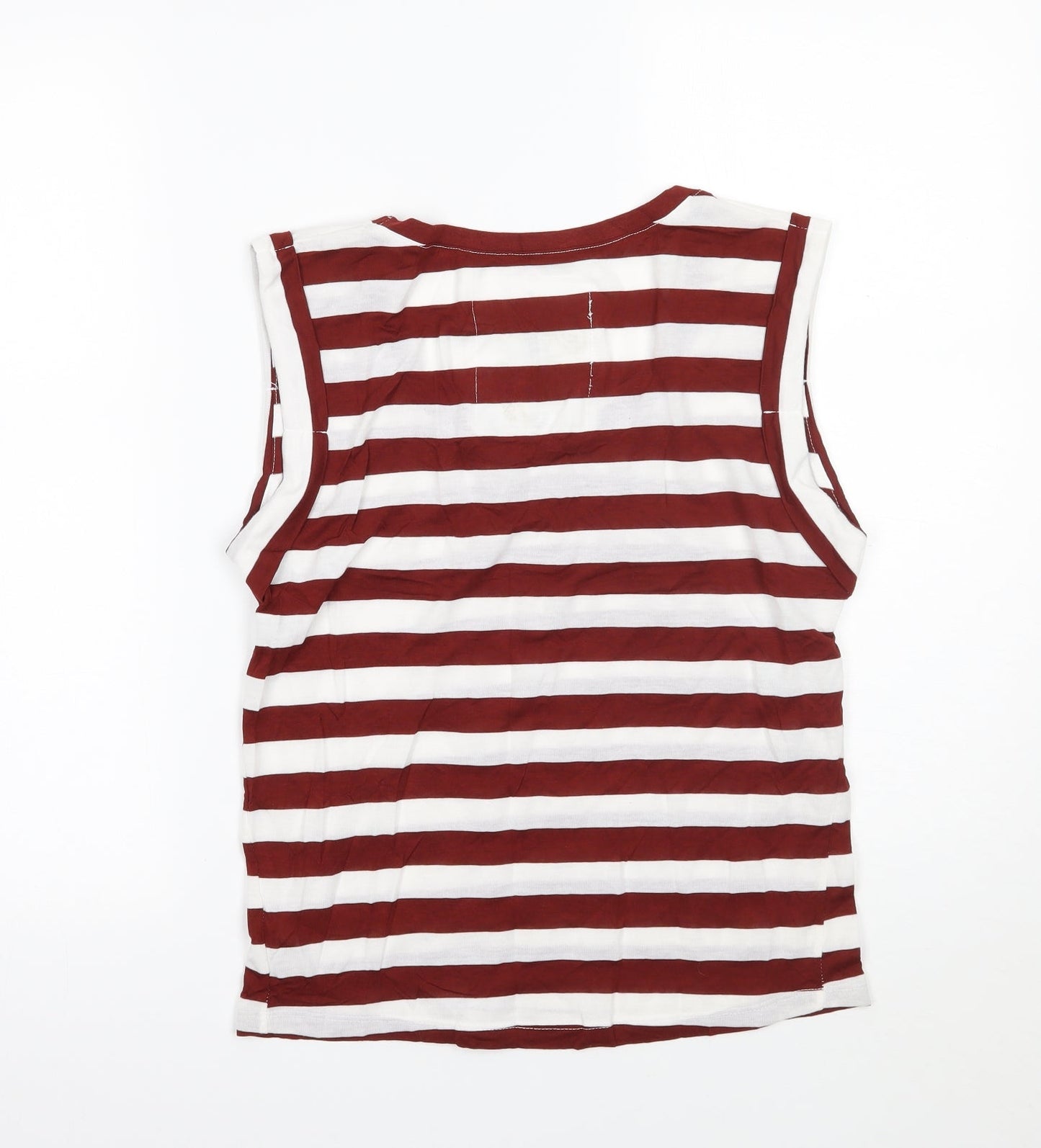 Select Womens Brown Striped  Basic T-Shirt Size 12