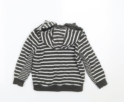 Back view of Tu girls’ green striped jacket, size 2-3, years