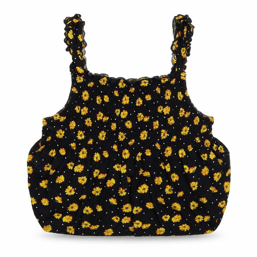 TU Womens Black Floral  Cropped T-Shirt Size 16