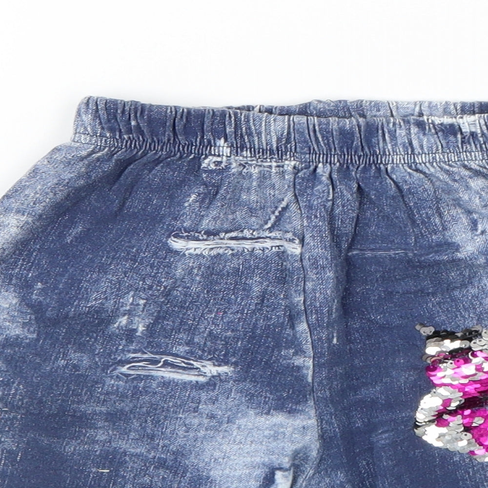 bebe Girls Blue  Denim Sweat Shorts Size 9 Years