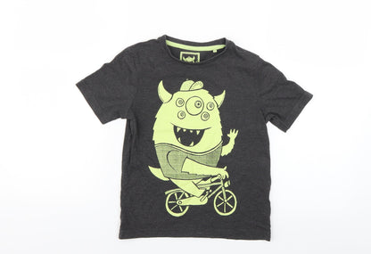 Tu Boys Grey   Pullover T-Shirt Size 4-5 Years  - Monster Print