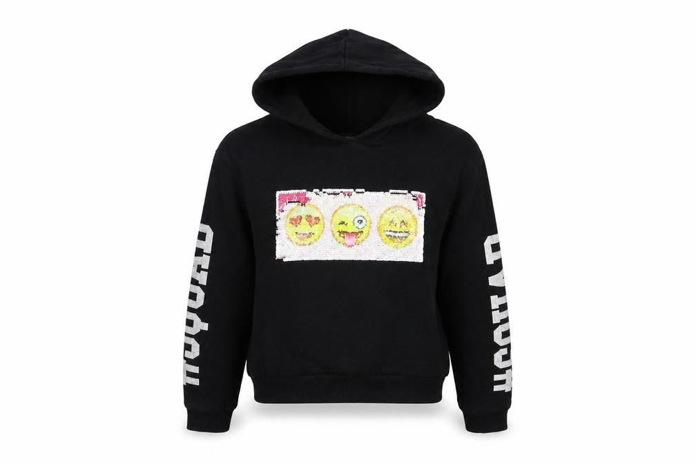 YD Girls Black   Pullover Hoodie Size 12 Years  - Sequin detail