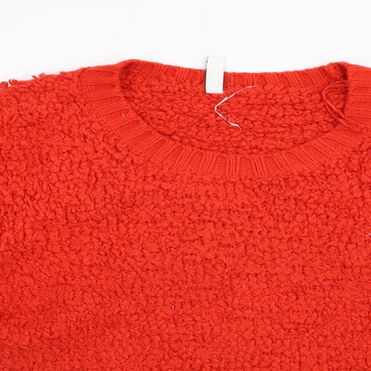 Close-up detail of Henry Holland women’s red jumper, size UK 12