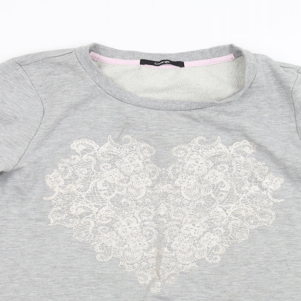 George Womens Grey   Pullover Sweatshirt Size 10