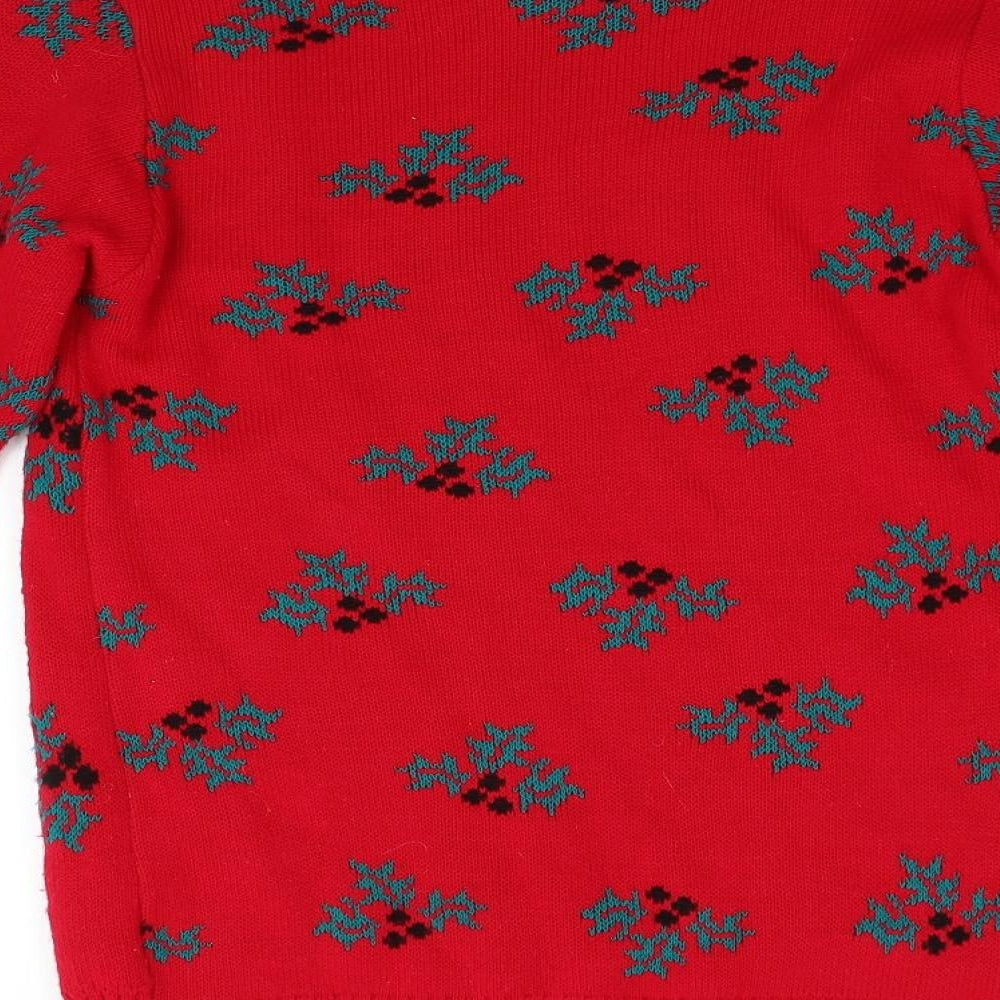 Remel Womens Red  Knit Pullover Jumper Size S  - Christmas