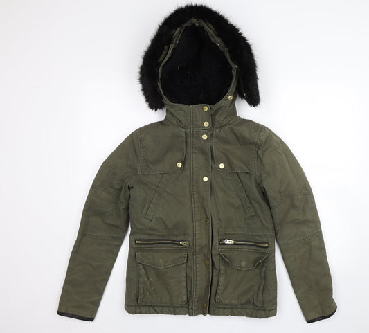 Topshop Womens Green   Parka Jacket Size 6