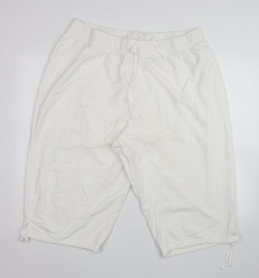 Just My Size Womens White   Sweat Shorts Size 4XL
