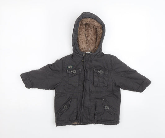 Mini Club Baby Grey   Parka Jacket Size 9-12 Months