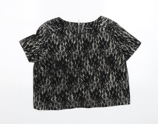 Myleene Klass Womens Black Floral  Basic Blouse Size 14