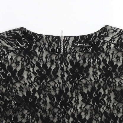 Myleene Klass Womens Black Floral  Basic Blouse Size 14