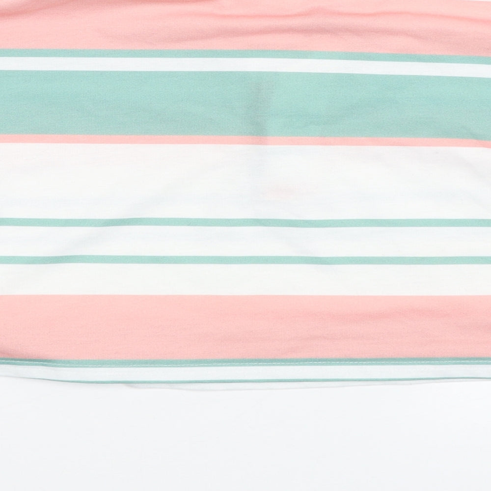 SheIn Womens White Striped  Basic Blouse Size S