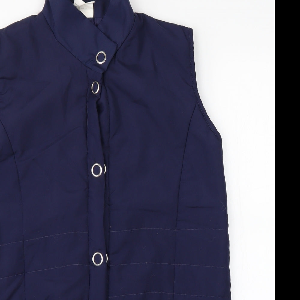 Anne de Lancay Womens Blue   Puffer Jacket Waistcoat Size 10