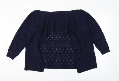 Isle Womens Blue Argyle/Diamond  Cardigan Jumper Size 10