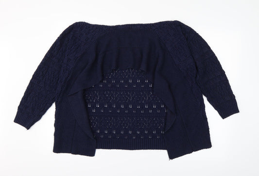 Isle Womens Blue Argyle/Diamond  Cardigan Jumper Size 10
