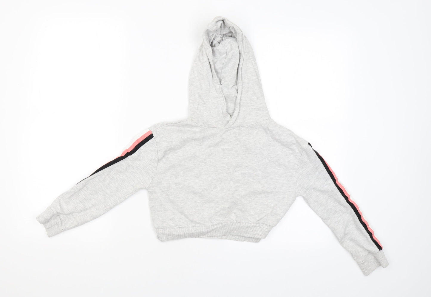 Miss Evie Girls Grey   Pullover Hoodie Size 7-8 Years  - CROPPED