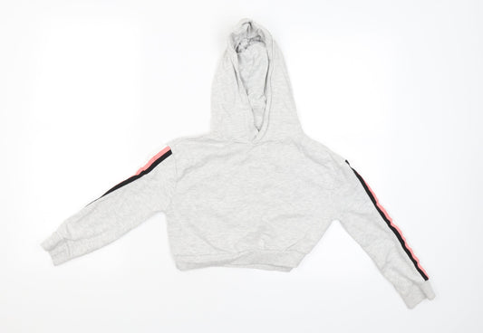 Miss Evie Girls Grey   Pullover Hoodie Size 7-8 Years  - CROPPED