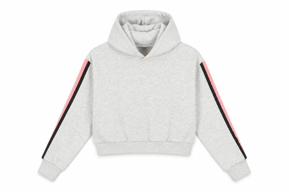 Miss Evie Girls Grey   Pullover Hoodie Size 7-8 Years  - CROPPED
