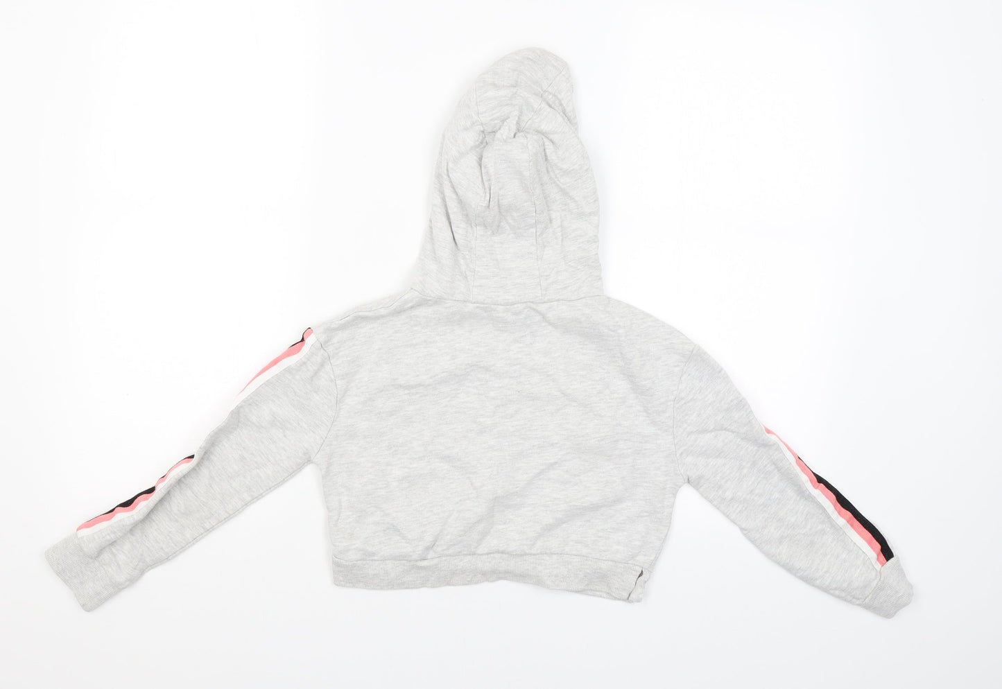 Miss Evie Girls Grey   Pullover Hoodie Size 7-8 Years  - CROPPED