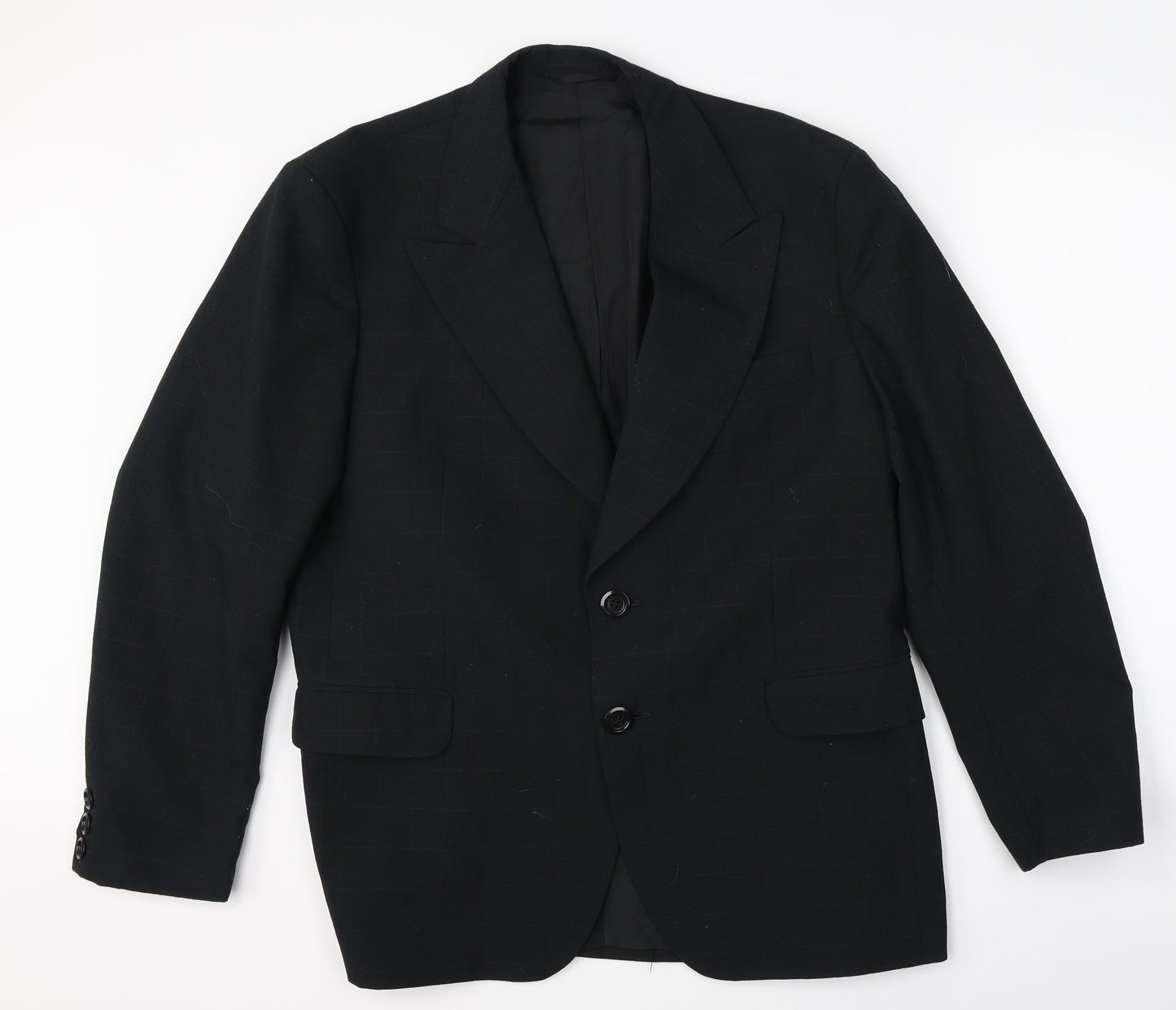 Odevni Prumysl Mens Black Check  Jacket Suit Jacket Size 44