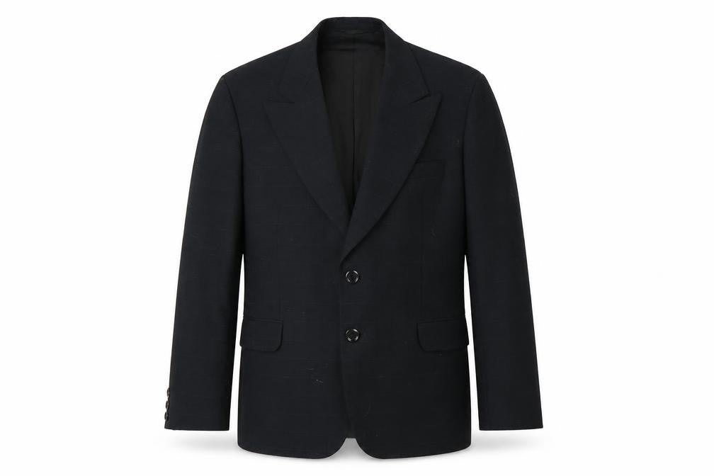 Odevni Prumysl Mens Black Check  Jacket Suit Jacket Size 44