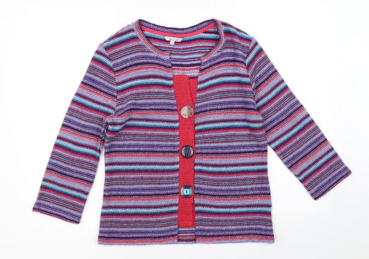 Marks & Spencer Womens Purple Striped  Pullover Jumper Size M