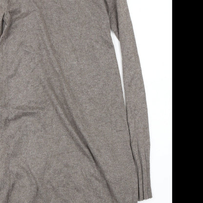 Brand and care label for Papaya women’s brown cardigan jumper, size UK 8