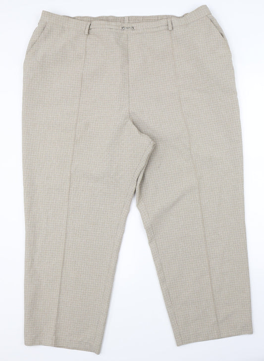 Marks & Spencer Womens Brown Check  Dress Pants Trousers Size 24 L25 in