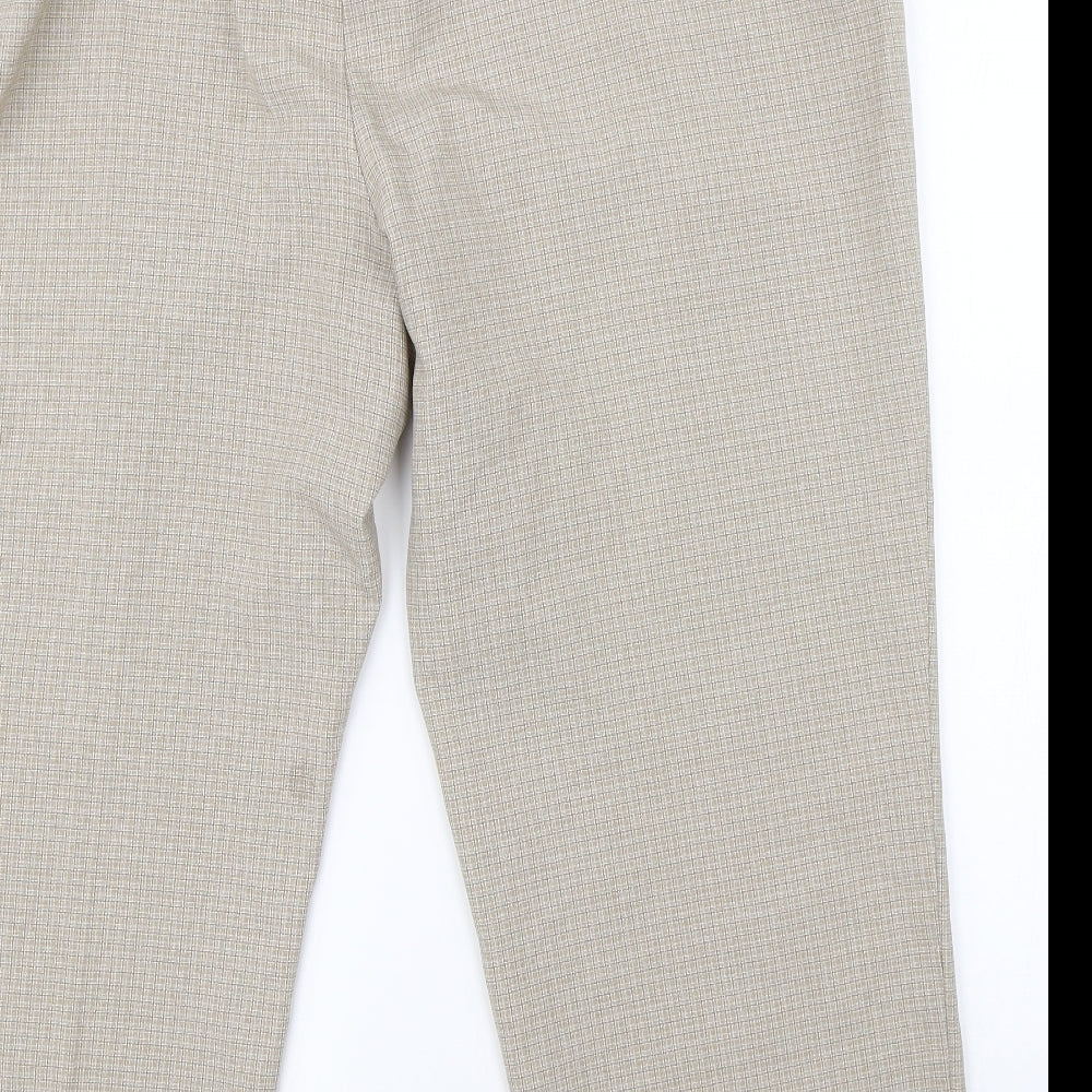 Marks & Spencer Womens Brown Check  Dress Pants Trousers Size 24 L25 in