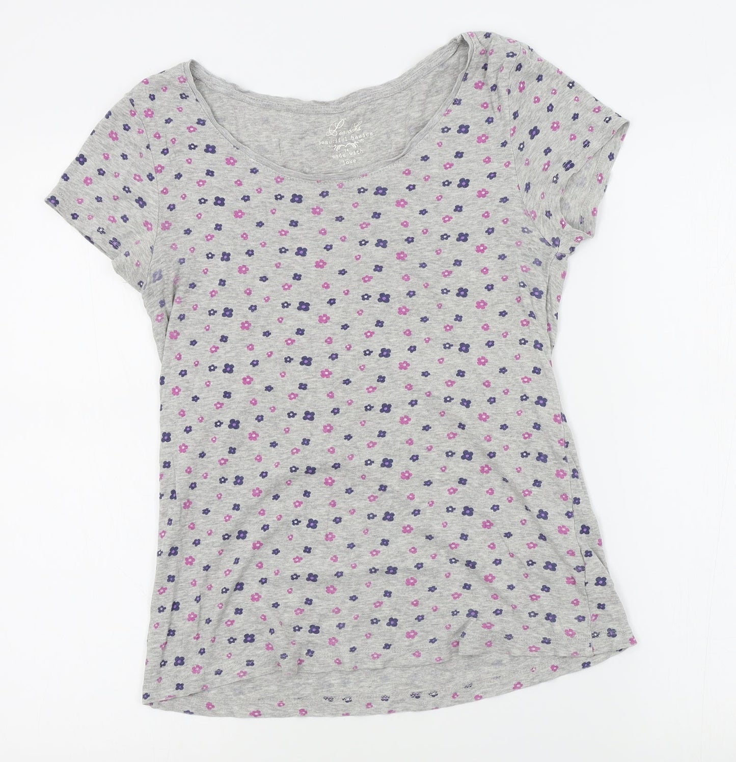 Peacocks Womens Grey Floral   Nightshirt Size 14