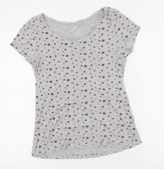 Peacocks Womens Grey Floral   Nightshirt Size 14