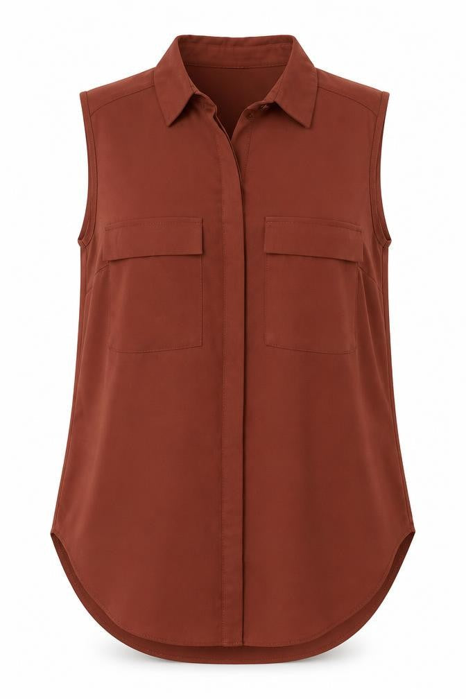 Primark Womens Brown   Basic Button-Up Size 10
